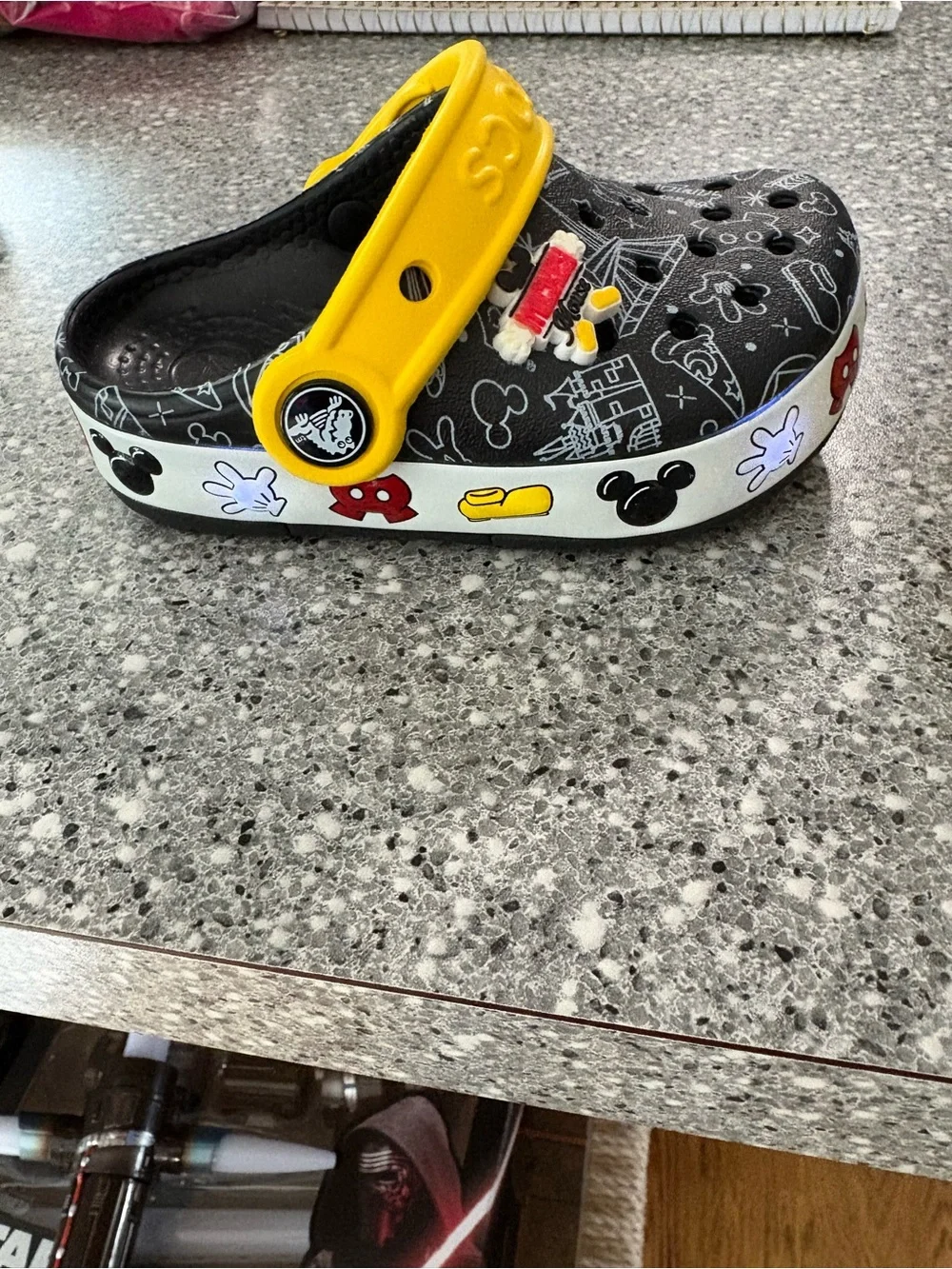 Crocs Disney Mickey Mouse light up Toddler Classic Clog with Yellow Strap